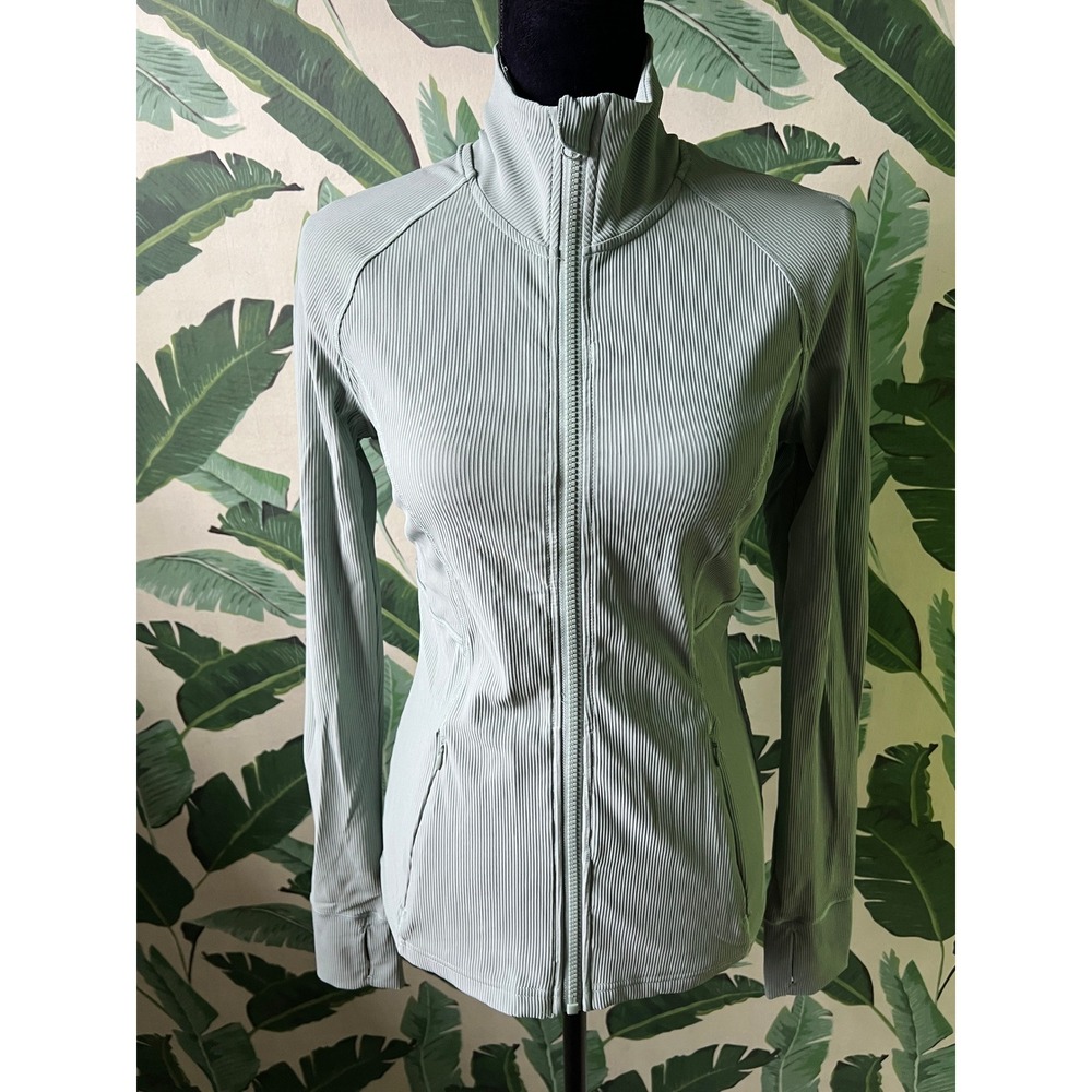 90 Degree by Reflex Vortex Rib Legend Jacket Womens Medium Sage Green